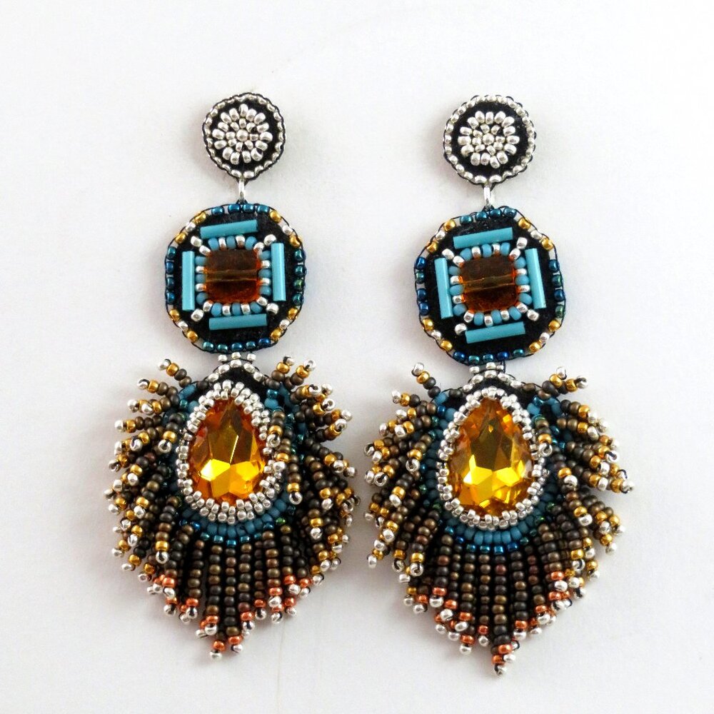 Handmade Lush Fringe Crystal earrings